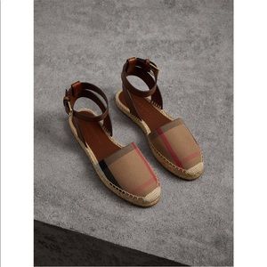 Burberry leather and house check espadrille sandal